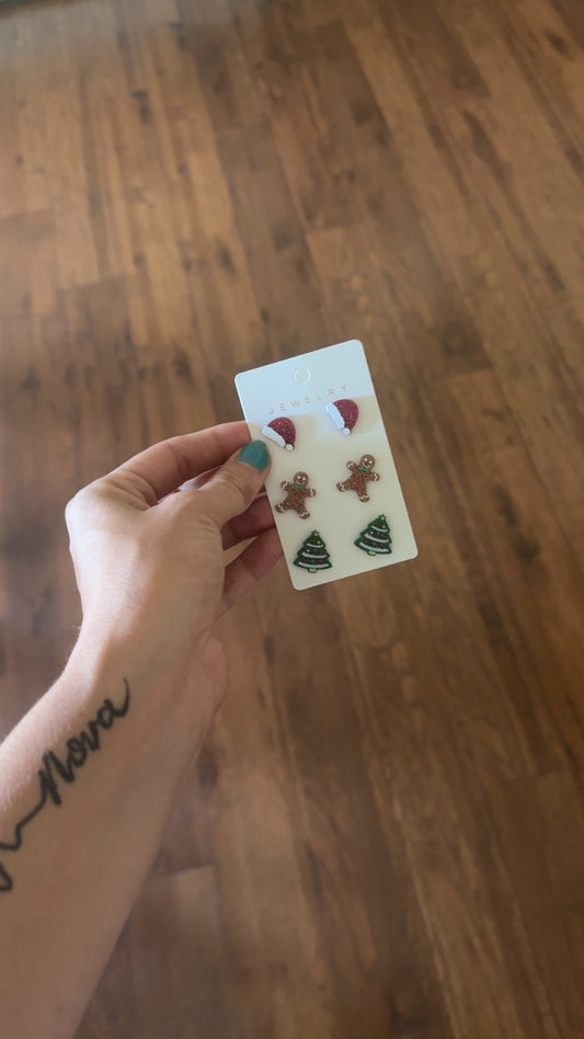 SANTA HAT CHRISTMAS EARRINGS